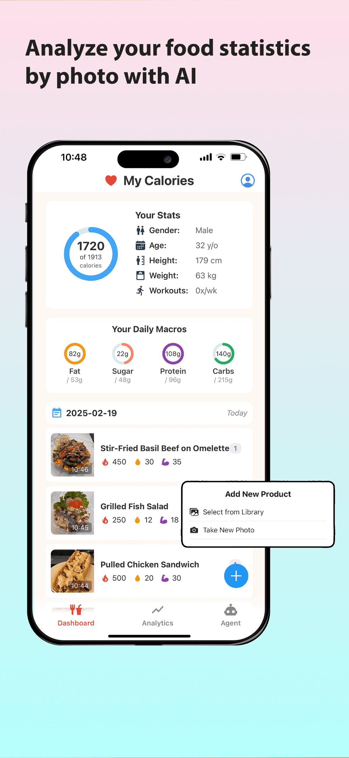Dashboard — dagelijkse macro's en targets