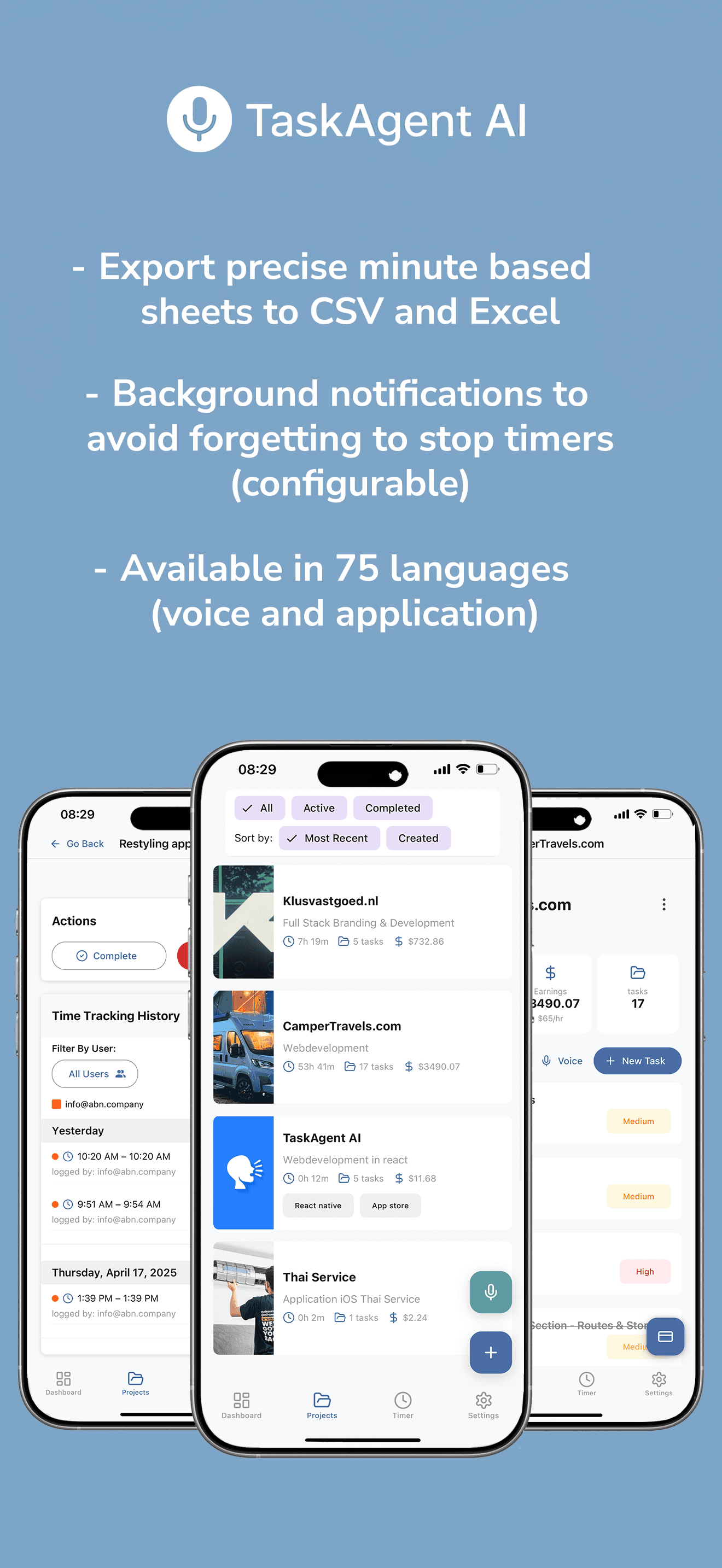 Actieve timer met spraakinvoer