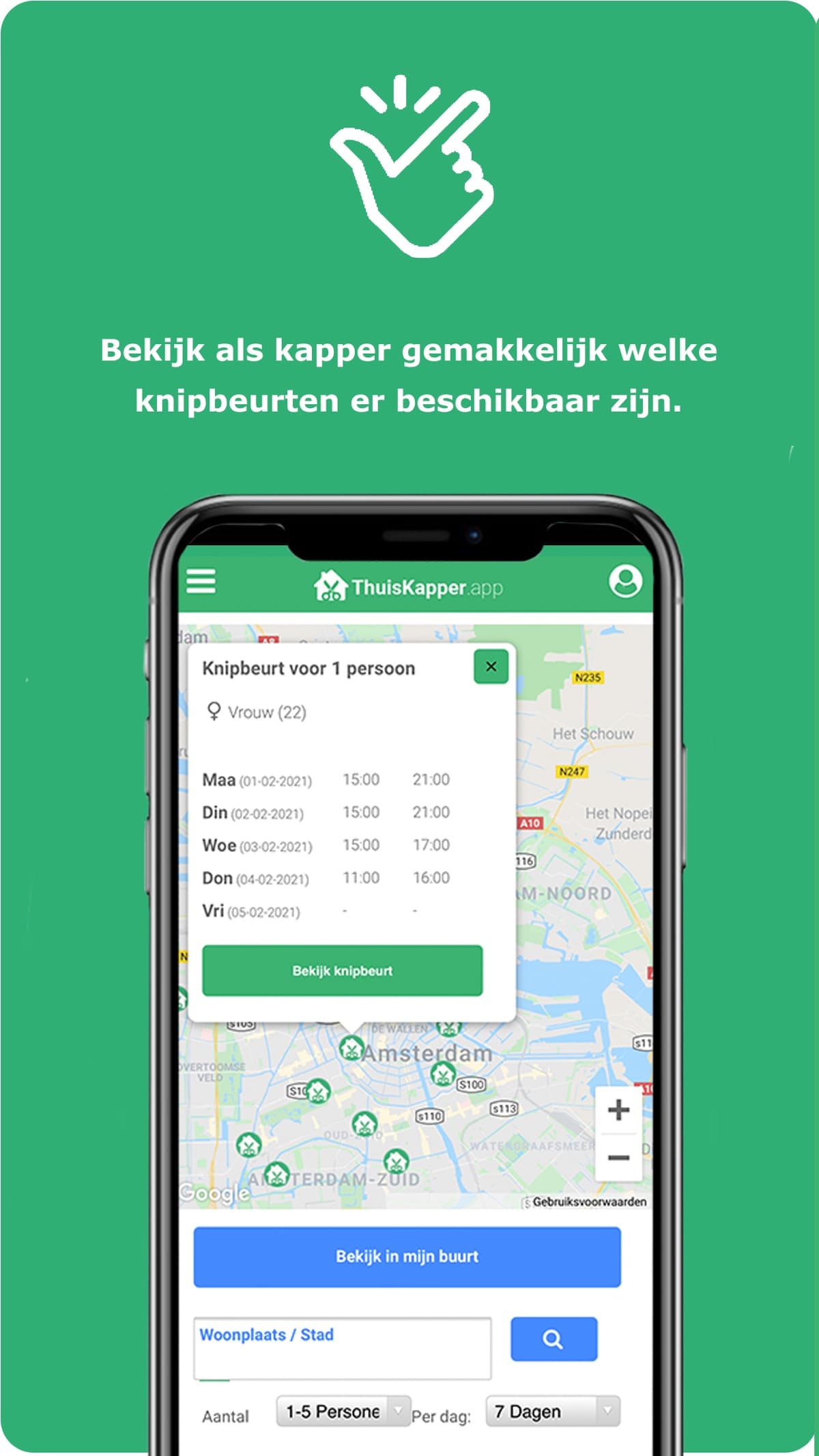 Thuiskapper.app boekingsflow