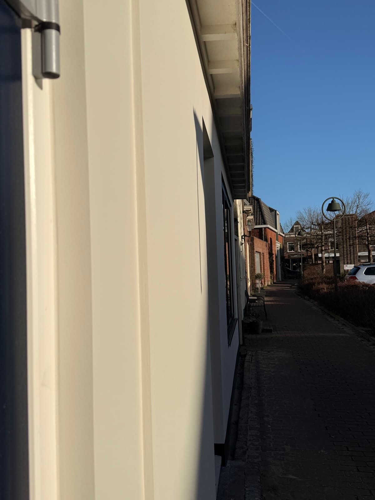 Stucologie vakmanschap — gevel afwerking close-up