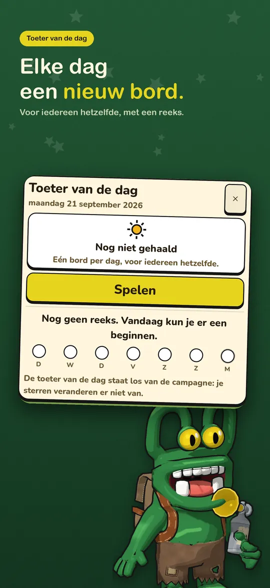 HONK! Doogie op de iPhone: de kop Elke dag een nieuw bord, met de toeter van de dag en een reeks per weekdag.
